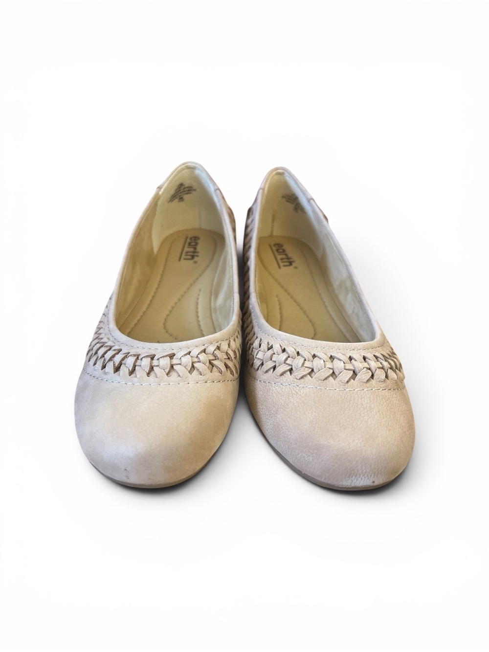 Earth Beige Braided Toe Ballet Flats